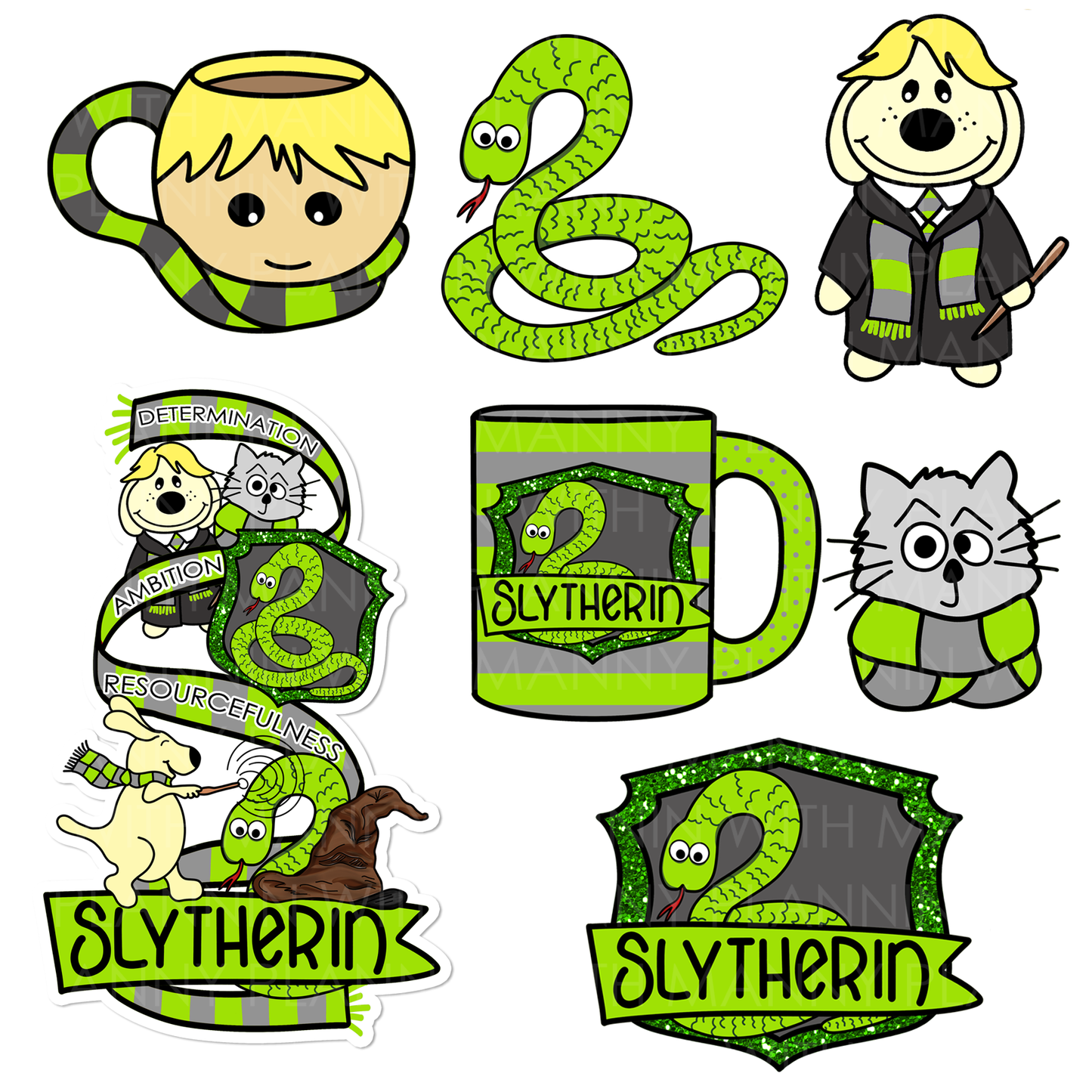 DB134 Slytherin Assorted Diecuts