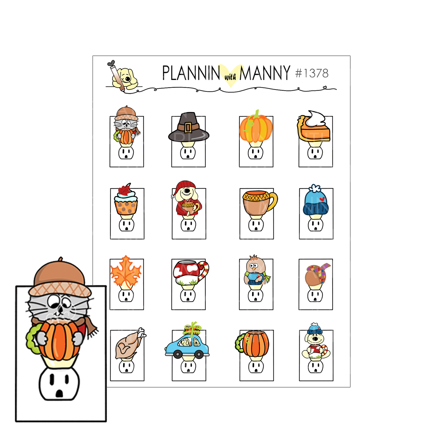 1378 Cozy Doodle Plug Ins Planner Stickers