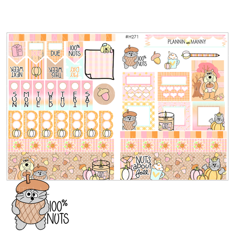 H271 HOBONICHI Weekly Planner Stickers - Nuts About Fall Collection