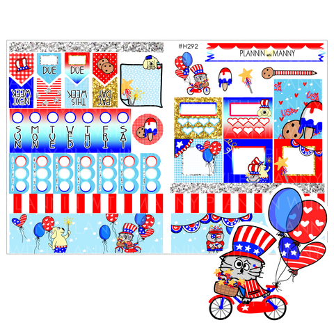 H292 HOBONICHI Weekly Planner Stickers - Patriotic Party Collection