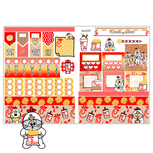 H299 HOBONICHI Weekly Planner Stickers - Peace Love Chicky Collection