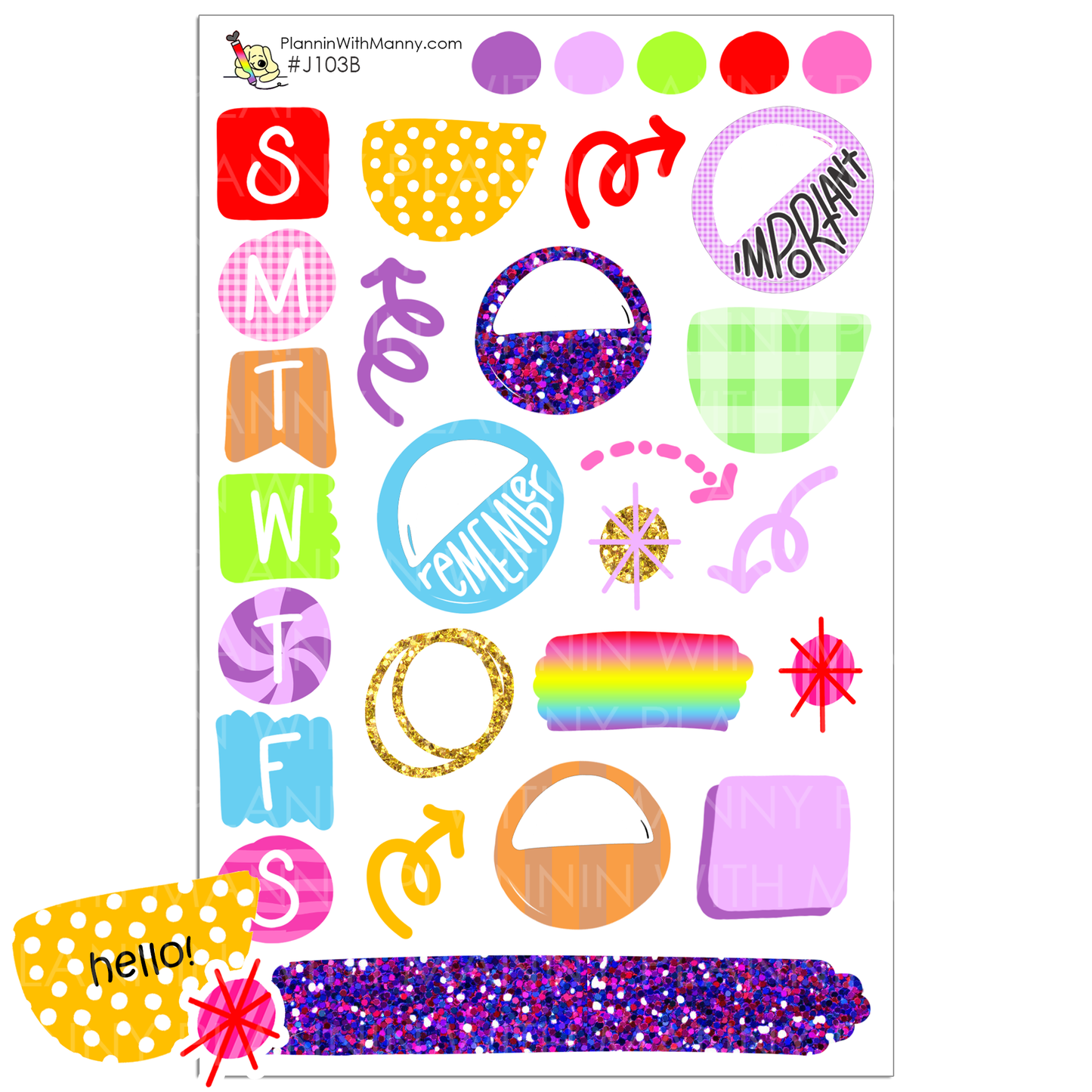 J103 Monka Manny Journaling Planner Stickers