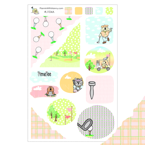 J104 Tee Time Journaling Planner Stickers