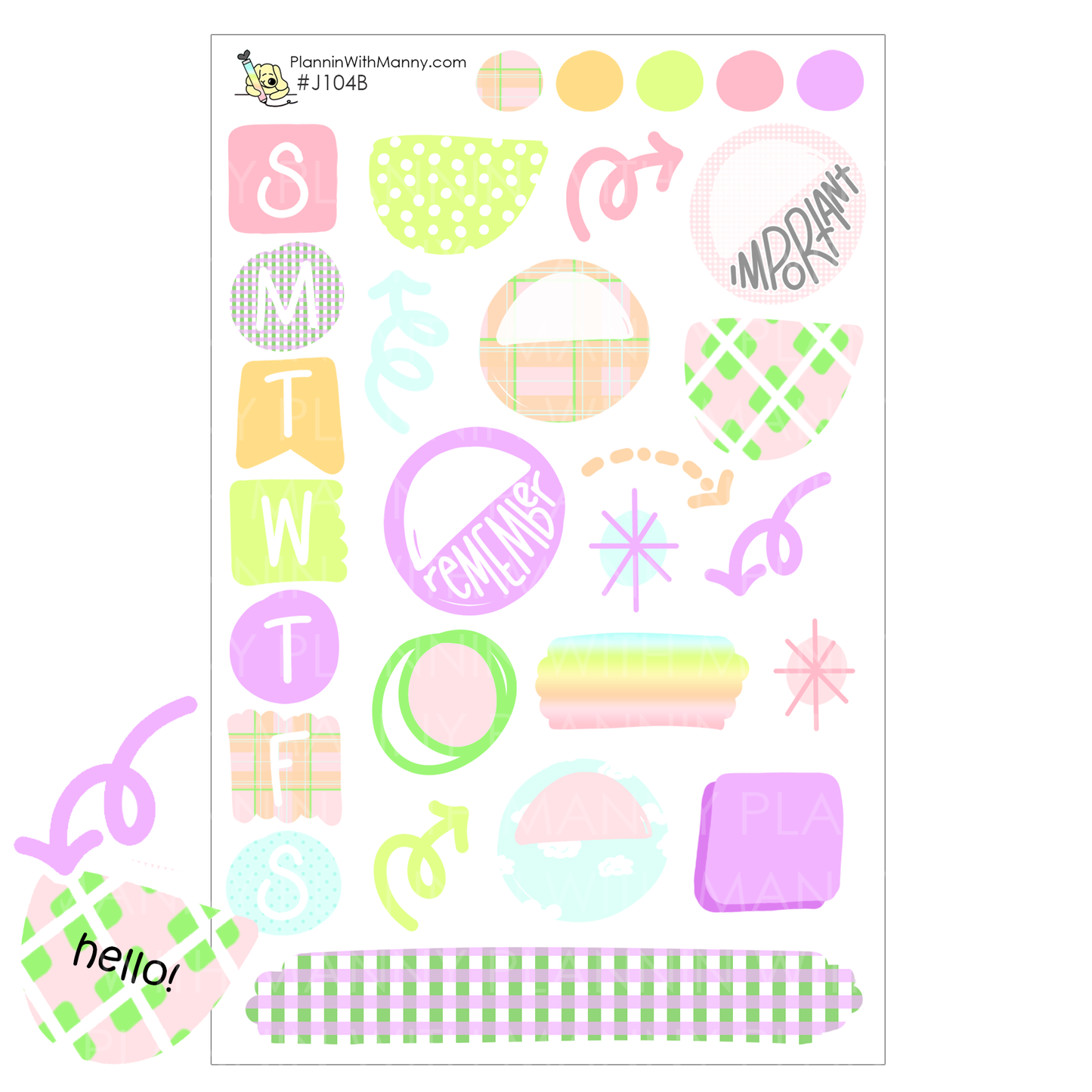 J104 Tee Time Journaling Planner Stickers