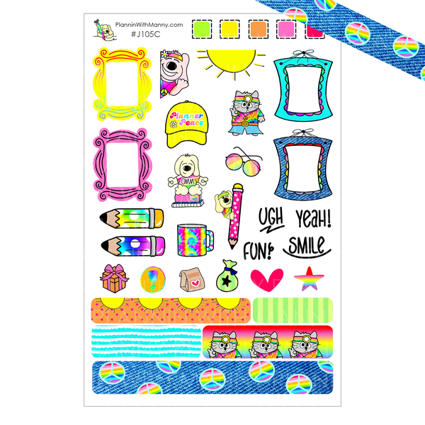 J105 Planner Peace Journaling Planner Stickers