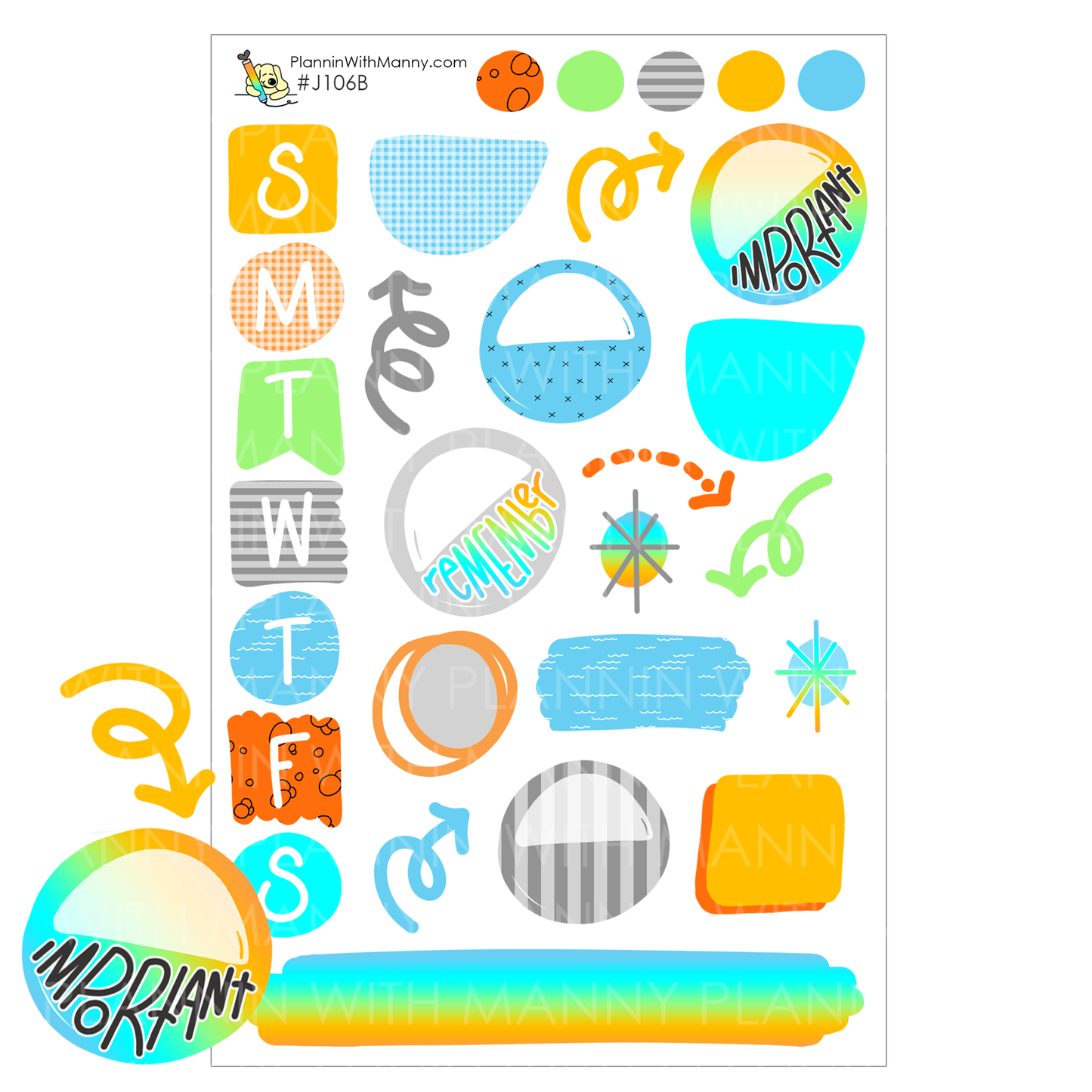 J106 Feelin Sharky Journaling Planner Stickers