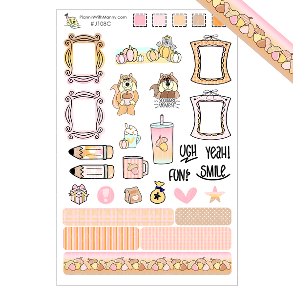 J109 Nuts About Fall Journaling Planner Stickers