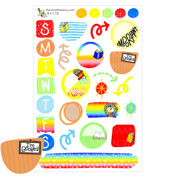 J111 Journal Stickers - I'm Booked Collection