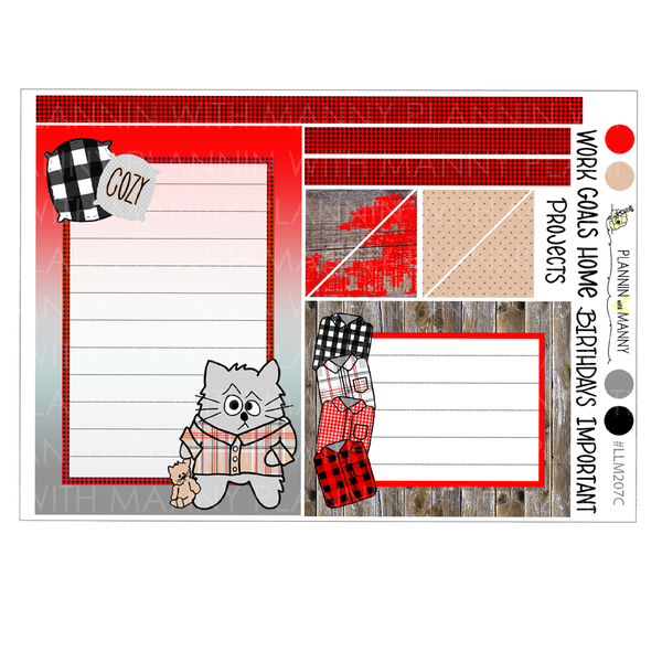 LLM207 MONTHLY PLANNER STICKERS - Glad in Plaid Collection