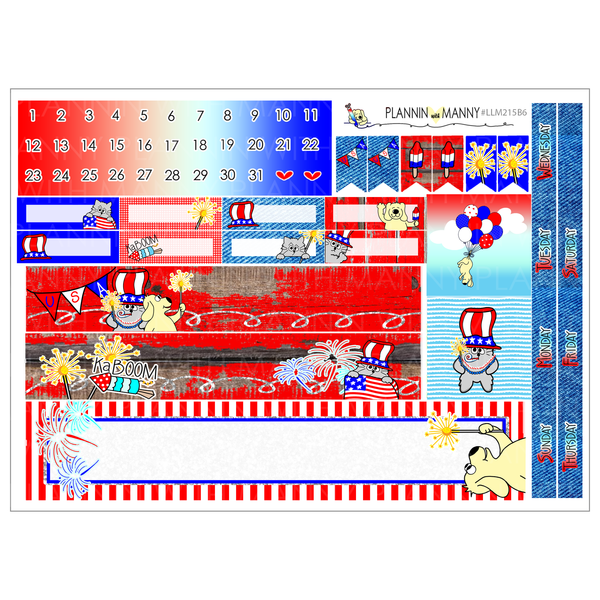 LLM215B6 Freedom Reigns B6 Monthly Planner Stickers