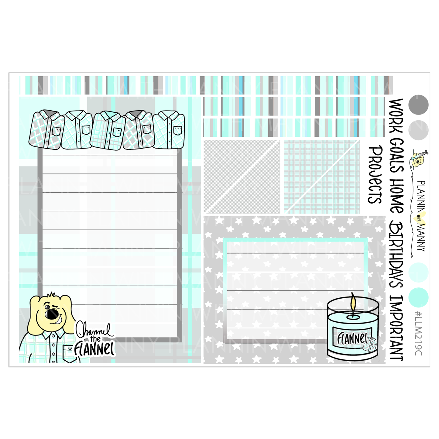 LLM219 MONTHLY PLANNER STICKERS - Flannel Up Collection