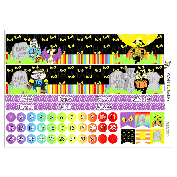 LLM220 MONTHLY PLANNER STICKERS - Spook City Collection