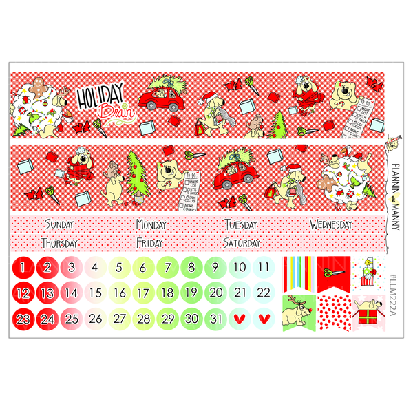 LLM222 MONTHLY PLANNER STICKERS - Holiday Brain Collection