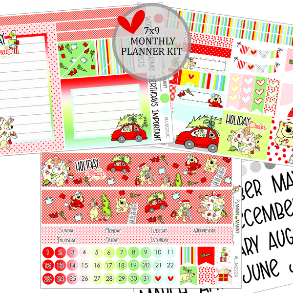 LLM222 MONTHLY PLANNER STICKERS - Holiday Brain Collection
