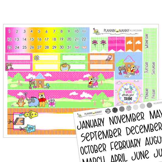 LLM226 B6 Monthly Planner Stickers- Friend Vibes Collection