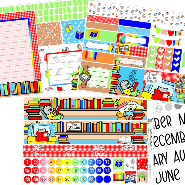 LLM229 MONTHLY PLANNER STICKERS - I'm Booked Collection
