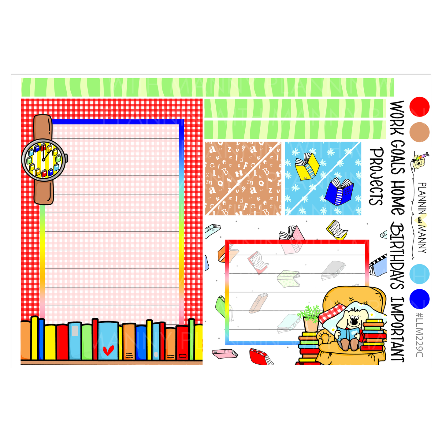 LLM229 MONTHLY PLANNER STICKERS - I'm Booked Collection