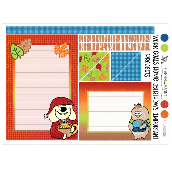 LLM230 MONTHLY PLANNER STICKERS - Fall Doodles Collection