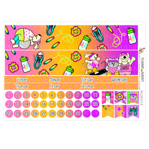 LLM231 MONTHLY PLANNER STICKERS - Let's Get Physical Collection