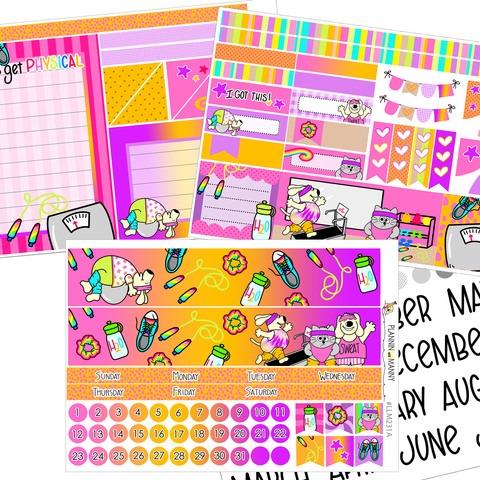 LLM231 MONTHLY PLANNER STICKERS - Let's Get Physical Collection