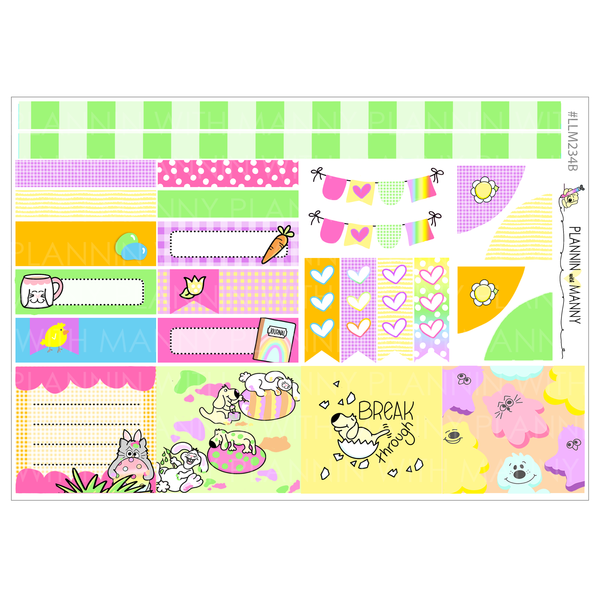 LLM234 MONTHLY PLANNER STICKERS - Easter Doodles Collection