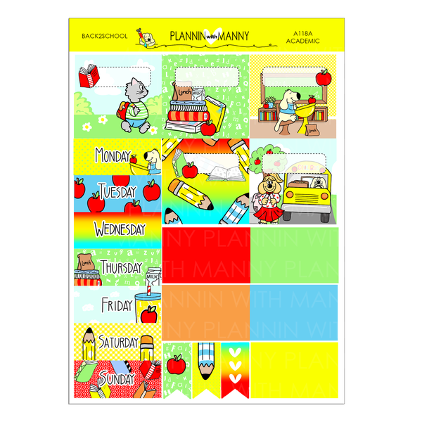 A118 TPC ACADEMIC 5&7 DAY Weekly Planner Kit - Back 2 School Collection