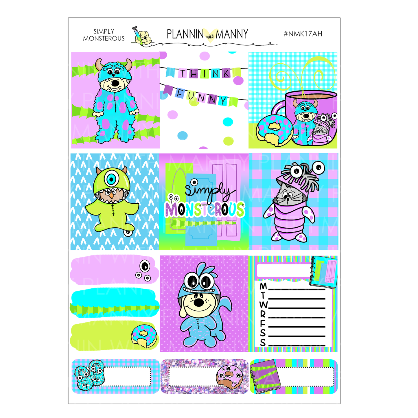 NMK17AH HORIZONTAL Simply Monsterous Weekly Planner Kit