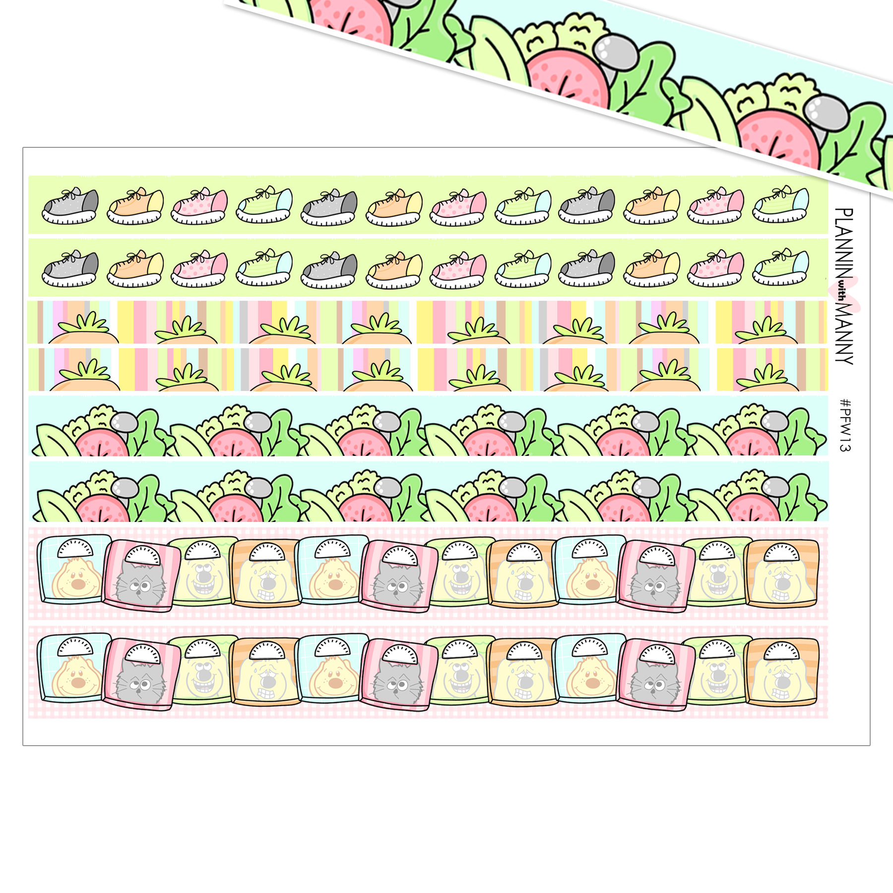 PFW13 Healthy Me Washi Planner Stickers