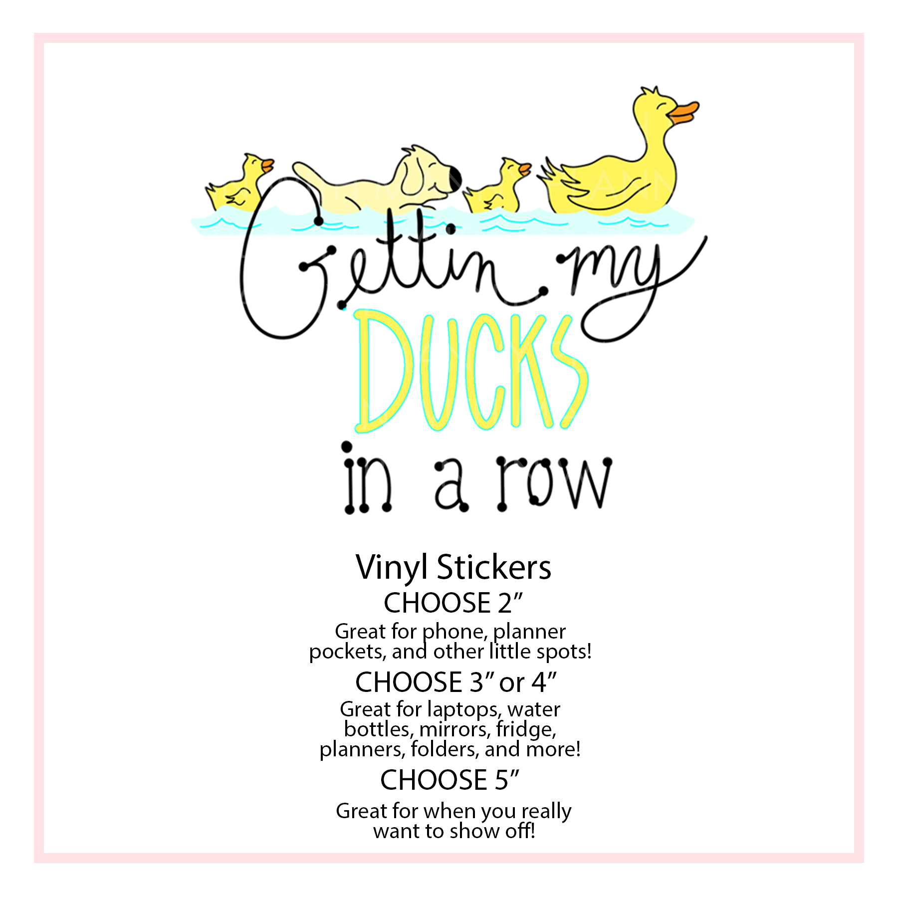 V10 Ducks in A Row Vinyl Stickers