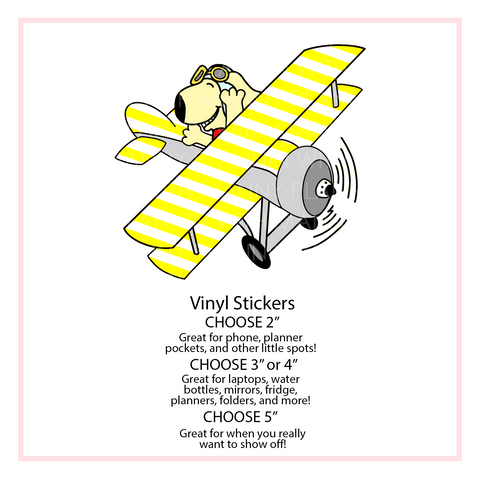 V14- Yellow Plane Vinyl Sticker