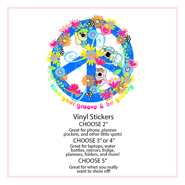 V26 Peace & Be Groovy Vinyl Sticker