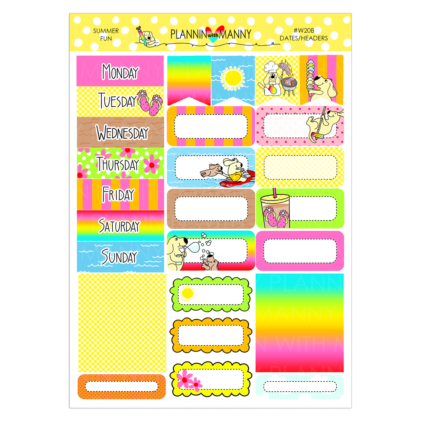 W20AH-HORIZONTAL Weekly Kit - Summer Fun Collection