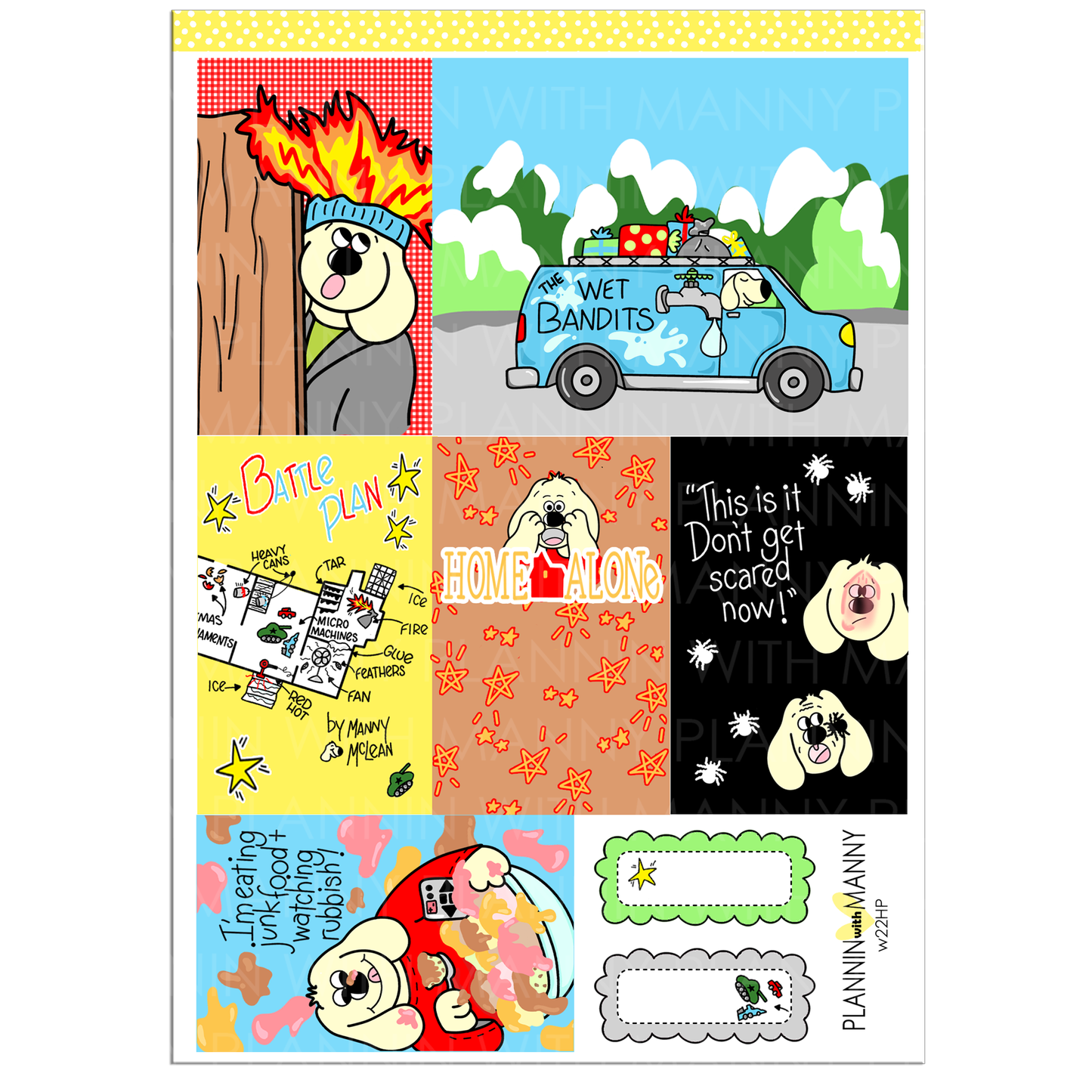 W22HP Home Alone Happy Planner Sticker Boxes