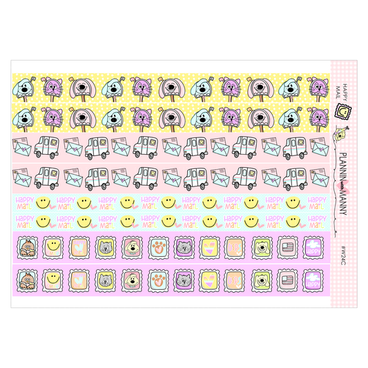 W24C Happy Mail Washi Sticker Sheet