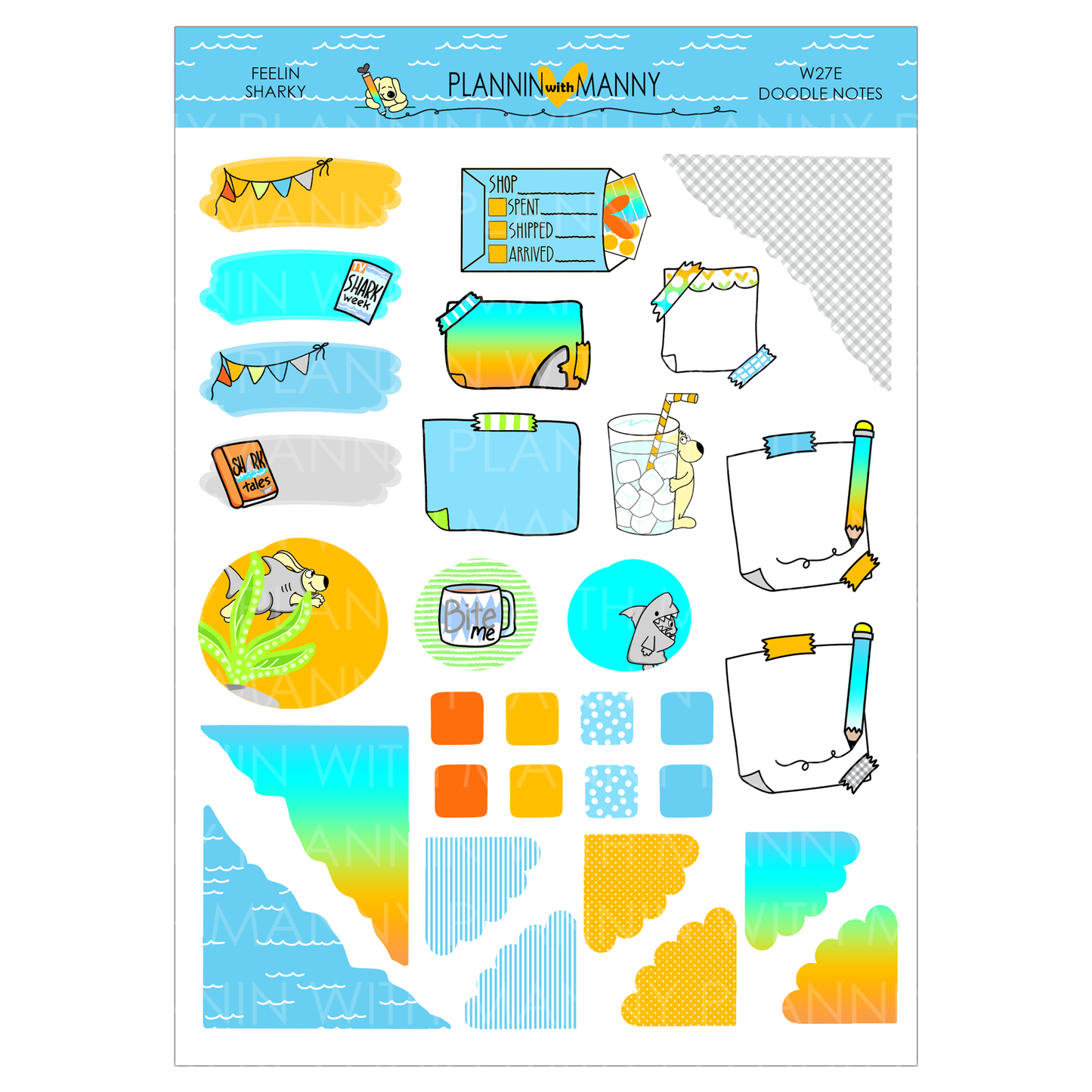 W27 VERTICAL Weekly Kit - Feelin Sharky Collection