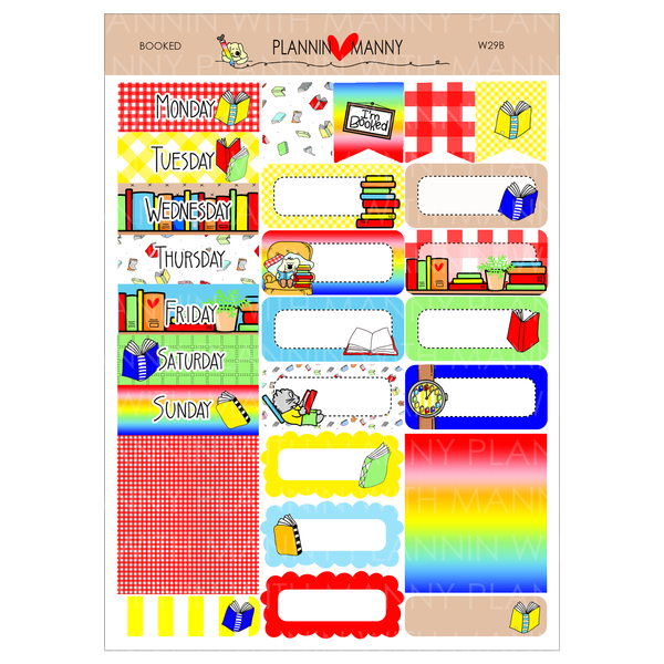 W29 VERTICAL Weekly Kit - I'm Booked Collection 5 Pg, Mega, or MegaPlus Kit