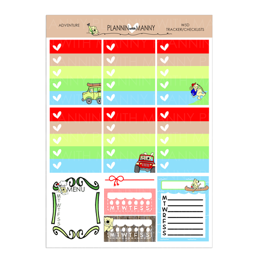 W5D ADVENTURE TRACKER Planner Stickers