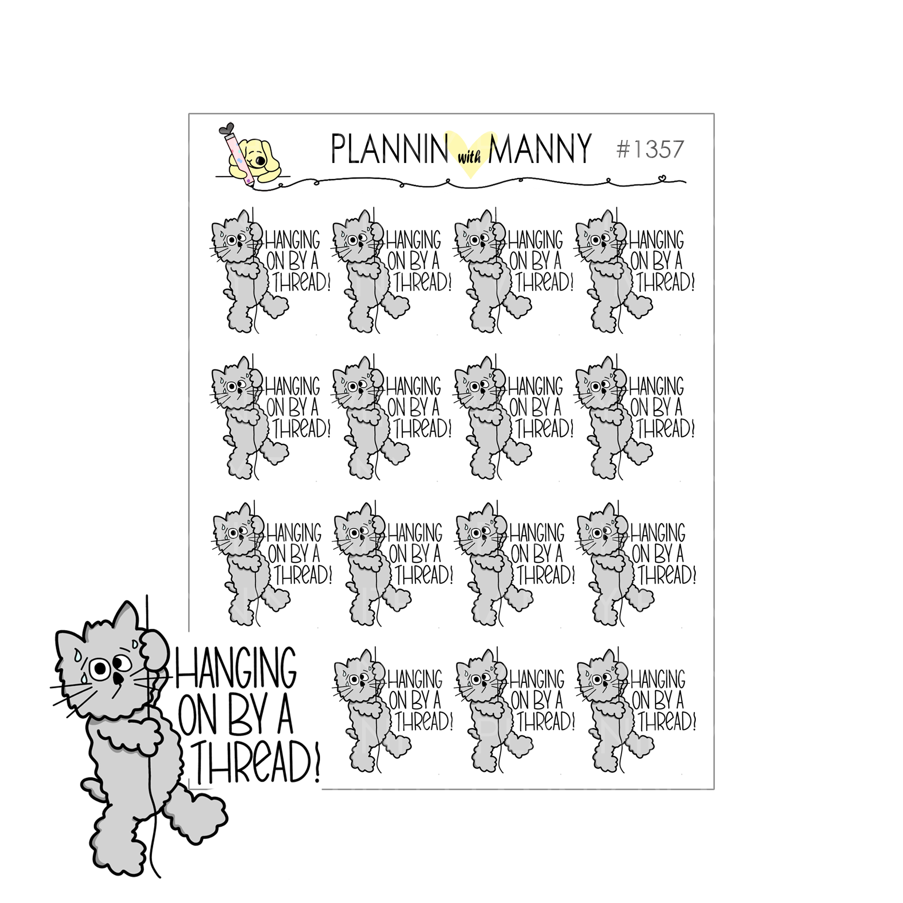 1357 Hangin In There Planner Stickers