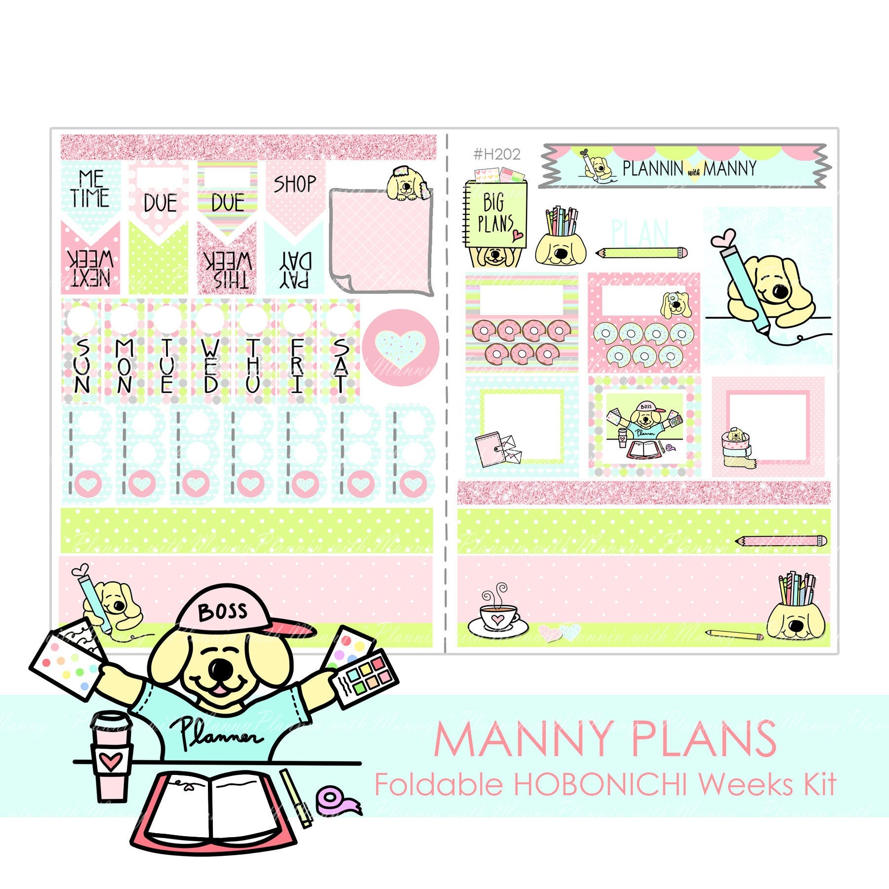 H202 HOBONICHI Weekly Planner Stickers - Planner Manny Collection