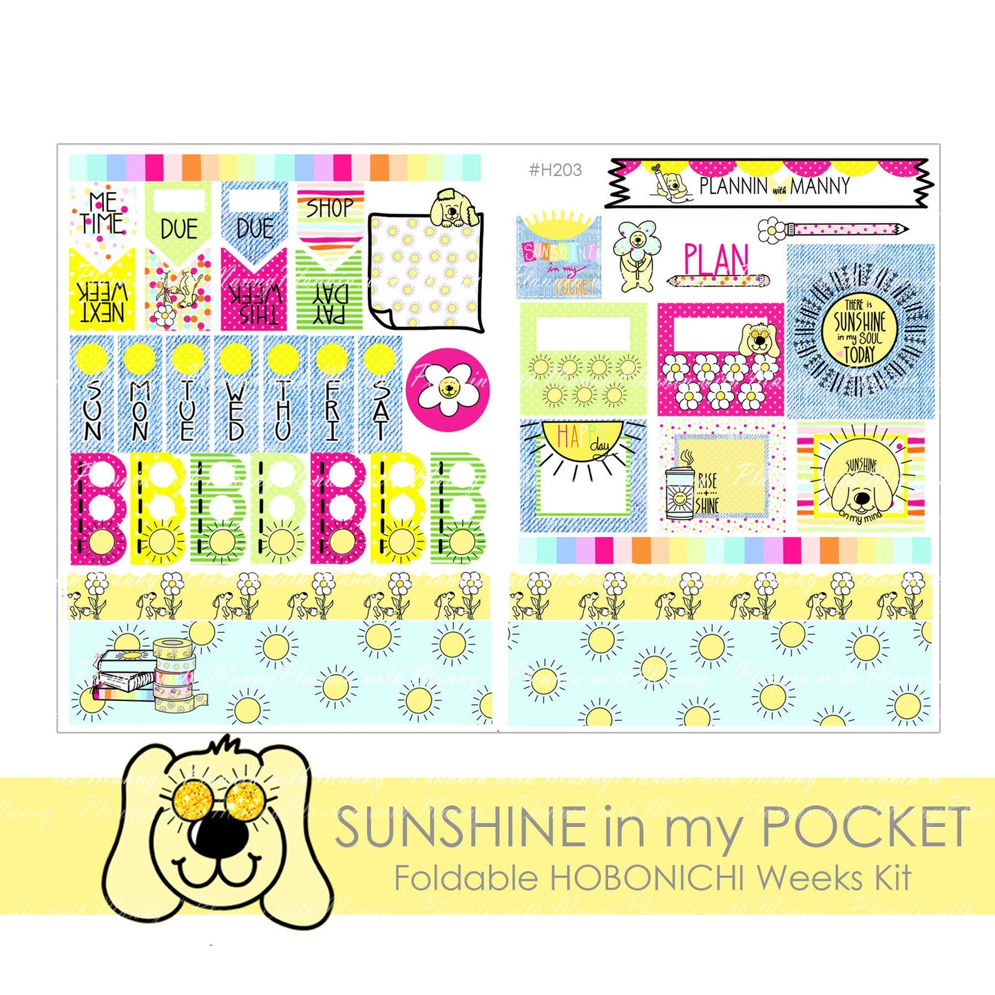 H203 HOBONICHI Weekly Planner Stickers - Sunshine in My Pocket