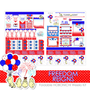H213 HOBONICHI Weekly  Planner Stickers - Freedom Reigns Collection