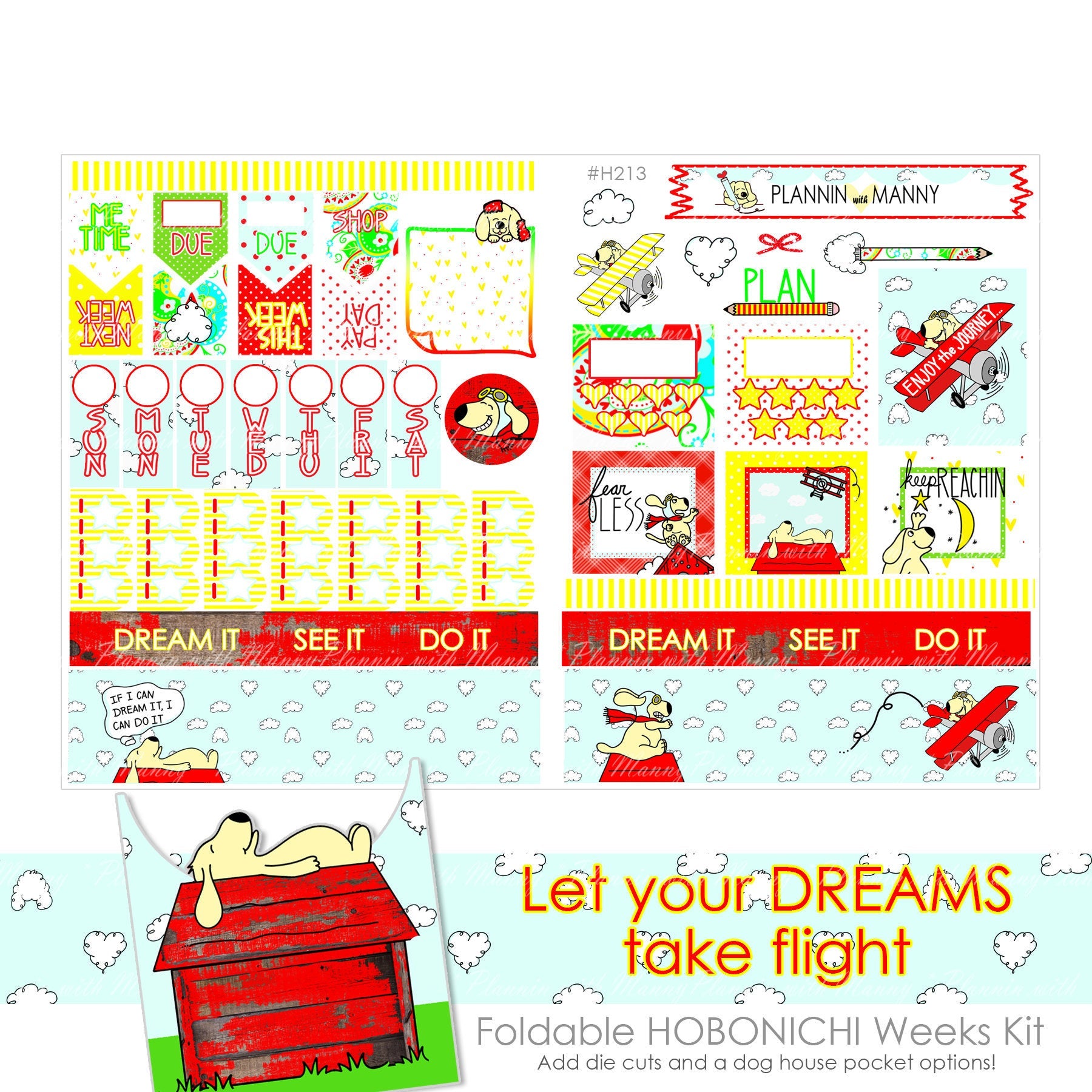 H214 HOBONICHI Weekly Planner Stickers - Dreams Take Flight Collection