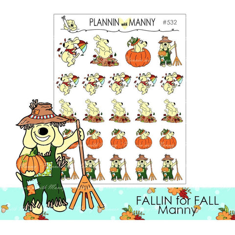 532 FALLIN FOR FALL CHARACTER Planner Stickers - Fallin for Fall Collection