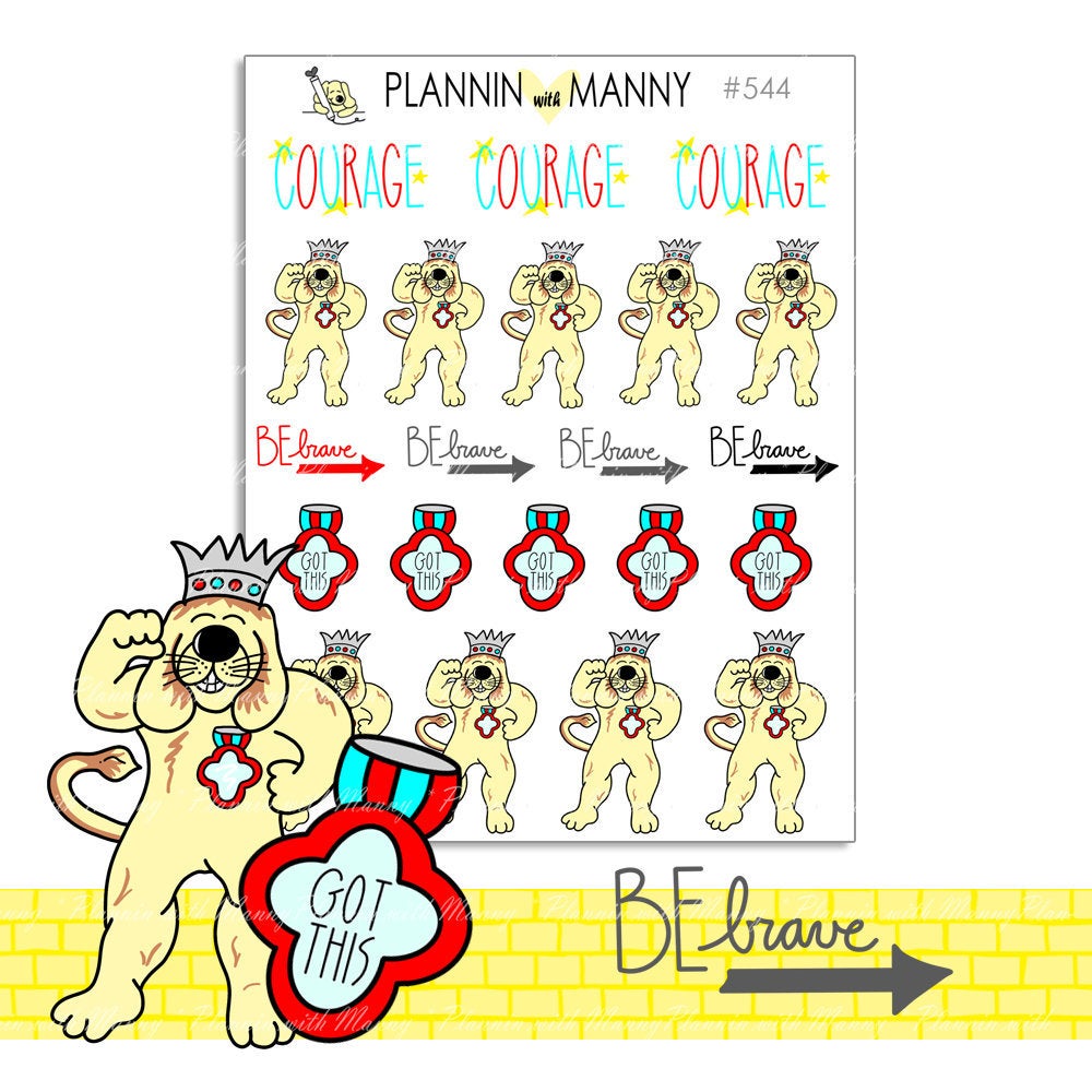 544 Courageous Lion Planner Stickers