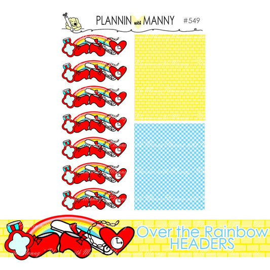 549 Over the Rainbow Header Planner Stickers