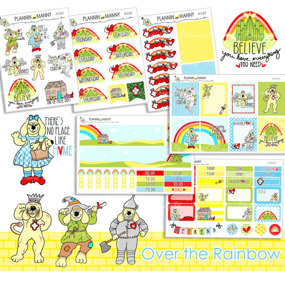 560 Over the Rainbow Vertical Planner Kit Options