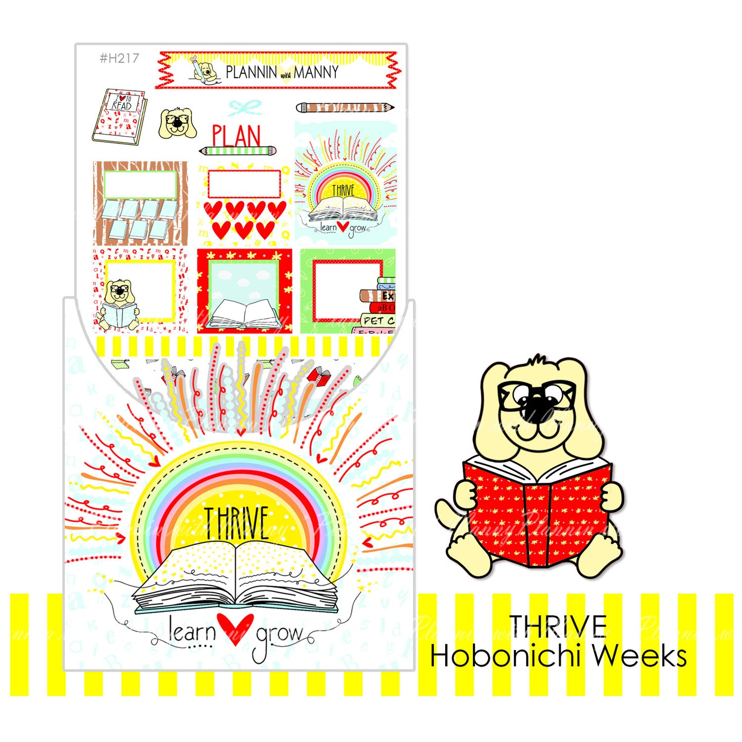 H21 H217 HOBONICHI Weekly Planner Stickers - Thrive Collection