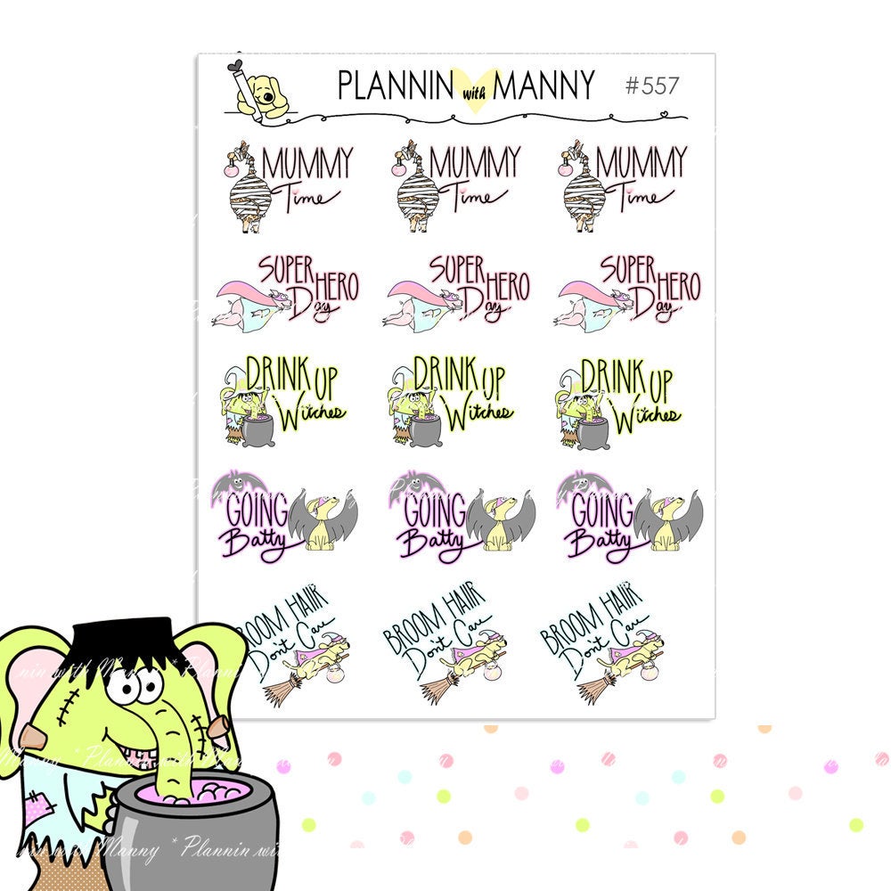 557 Boo Crew Saying Planner Stickers