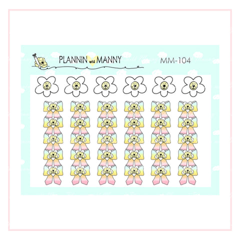 mm104 MICRO Bow Checklist Planner Stickers - Manny Micros Collection