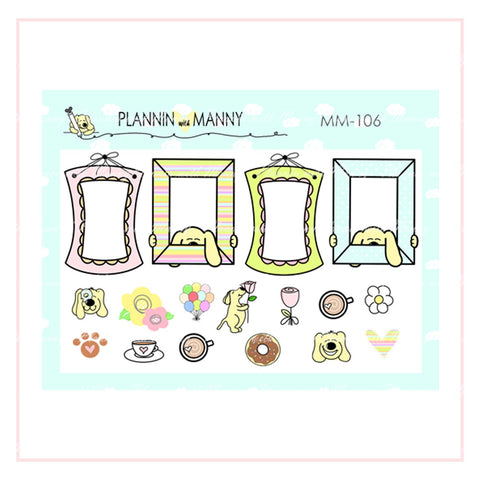 mm106 MICRO Manny Frame Mini Planner Stickers - Manny Micros Collection